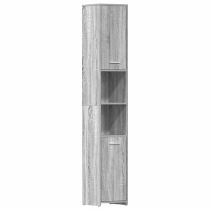 815520 vidaXL Bathroom Cabinet Grey Sonoma 30x30x183,5 cm Engineered Wood