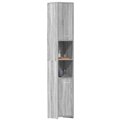 vidaXL Bathroom Cabinet Grey Sonoma 30x30x183.5 cm Engineered Wood