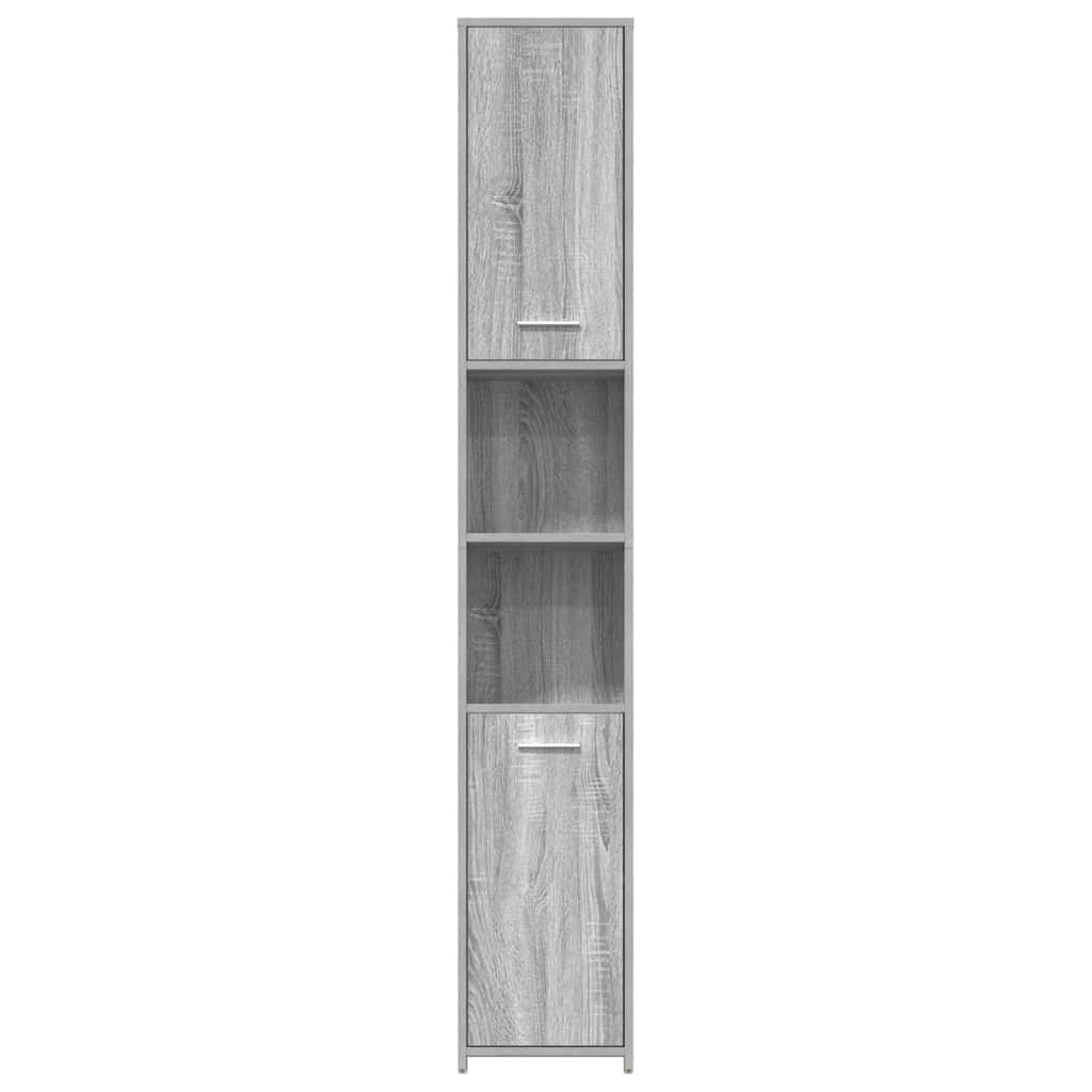vidaXL Bathroom Cabinet Grey Sonoma 30x30x183.5 cm Engineered Wood