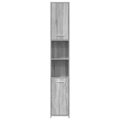 vidaXL Bathroom Cabinet Grey Sonoma 30x30x183.5 cm Engineered Wood