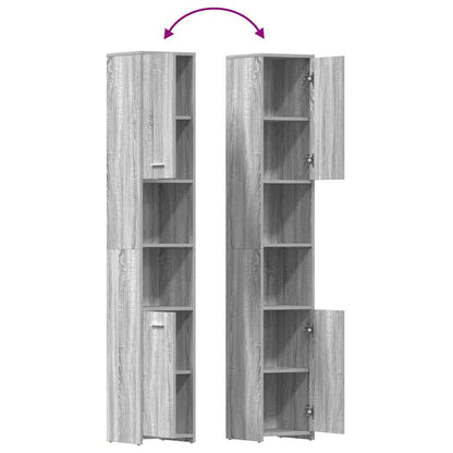 815520 vidaXL Bathroom Cabinet Grey Sonoma 30x30x183,5 cm Engineered Wood