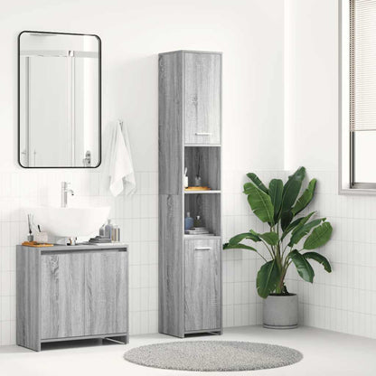 815520 vidaXL Bathroom Cabinet Grey Sonoma 30x30x183,5 cm Engineered Wood