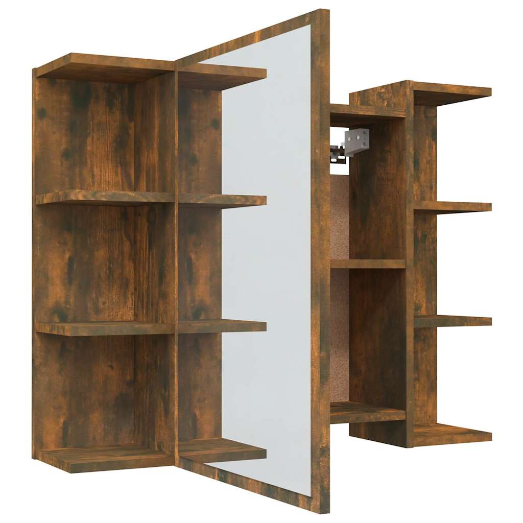 vidaXL Bathroom Mirror Cabinet Smoked Oak 80x20.5x64cm Engineered Wood