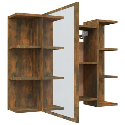 vidaXL Bathroom Mirror Cabinet Smoked Oak 80x20.5x64cm Engineered Wood