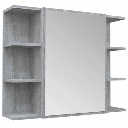 vidaXL Bathroom Mirror Cabinet Grey Sonoma 80x20.5x64 cm