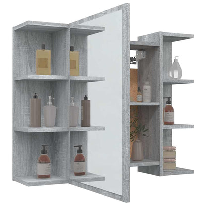vidaXL Bathroom Mirror Cabinet Grey Sonoma 80x20.5x64 cm