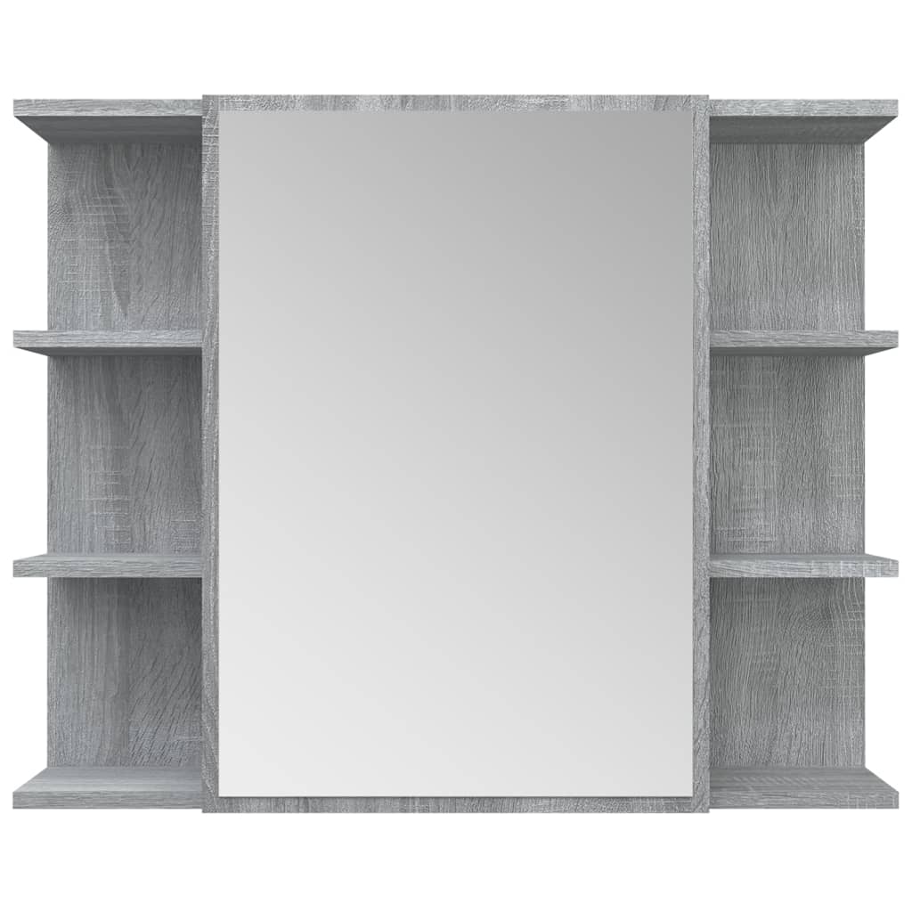 vidaXL Bathroom Mirror Cabinet Grey Sonoma 80x20.5x64cm Engineered Wood