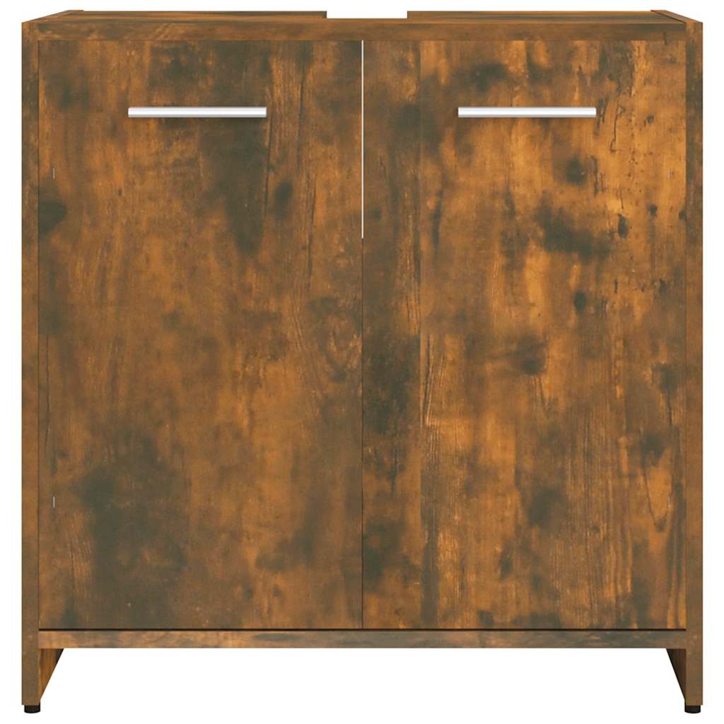 vidaXL Bathroom Cabinet Smoked Oak 60x33x60 cm Engineered Wood