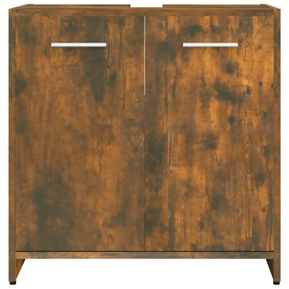 vidaXL Bathroom Cabinet Smoked Oak 60x33x60 cm Engineered Wood