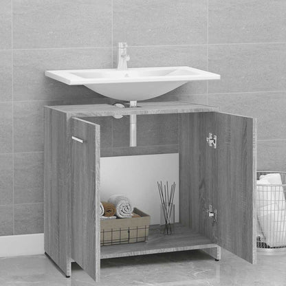 vidaXL Bathroom Cabinet Grey Sonoma 60x33x60 cm Engineered Wood