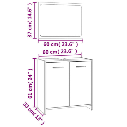 vidaXL Bathroom Furniture Set Smoked Oak Engineered Wood