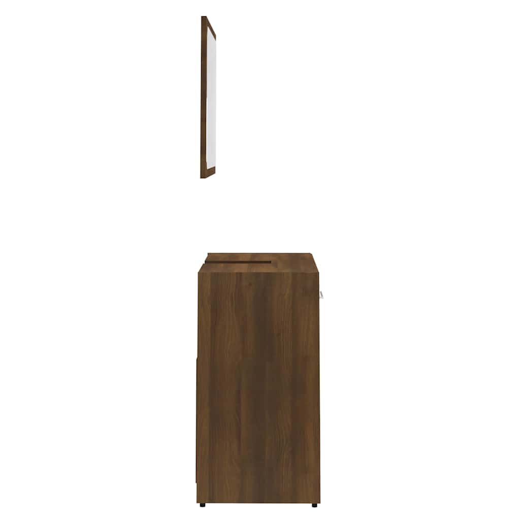 vidaXL Bathroom Furniture Set Brown Oak Engineered Wood