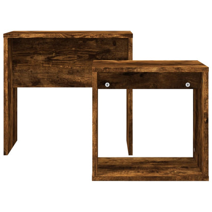 vidaXL Nesting Coffee Tables 2 pcs Smoked Oak Engineered Wood