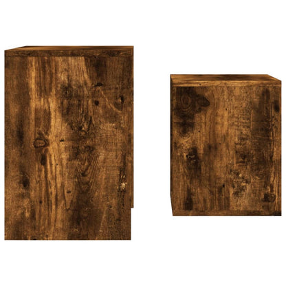 vidaXL Nesting Coffee Tables 2 pcs Smoked Oak Engineered Wood