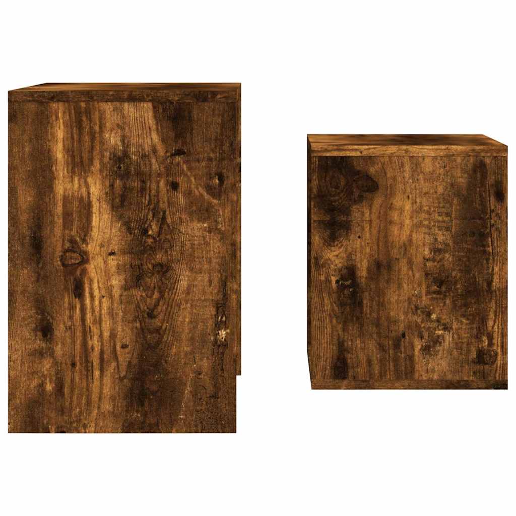 vidaXL Nesting Coffee Tables 2 pcs Smoked Oak Engineered Wood
