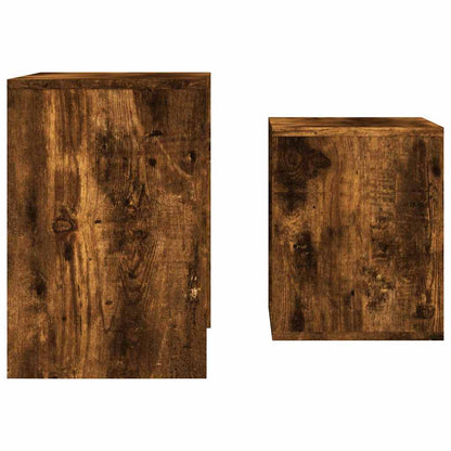 vidaXL Nesting Coffee Tables 2 pcs Smoked Oak Engineered Wood
