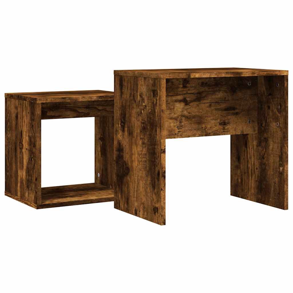 vidaXL Nesting Coffee Tables 2 pcs Smoked Oak Engineered Wood