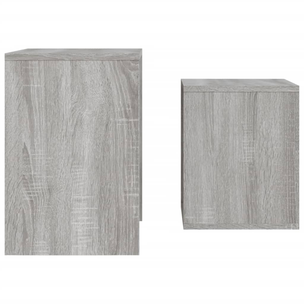 vidaXL Nesting Coffee Tables 2 pcs Grey Sonoma Engineered Wood