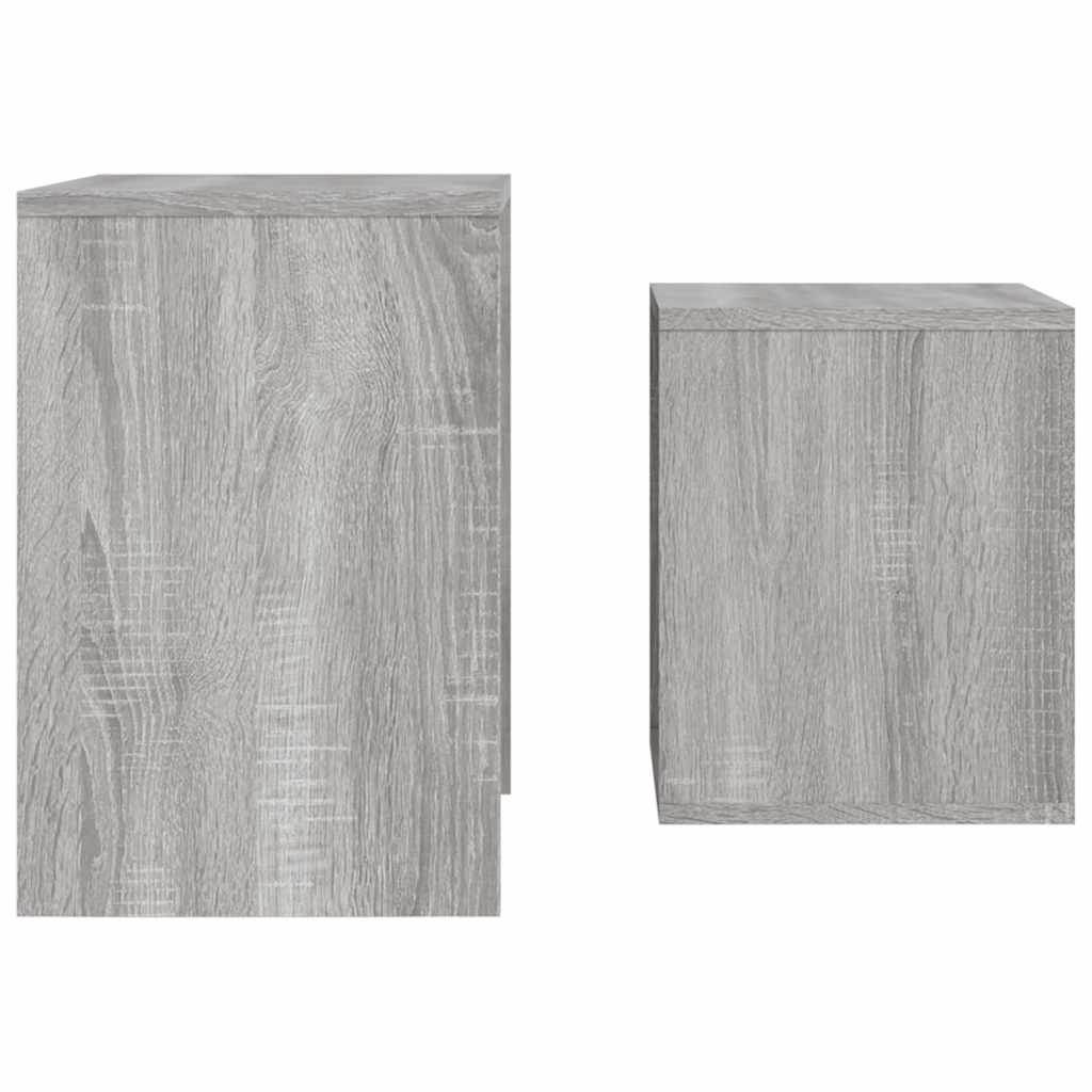 vidaXL Nesting Coffee Tables 2 pcs Grey Sonoma Engineered Wood