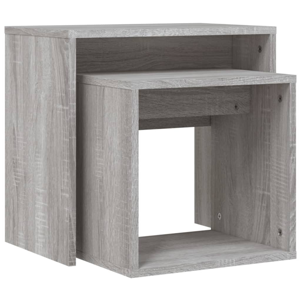 vidaXL Nesting Coffee Tables 2 pcs Grey Sonoma Engineered Wood