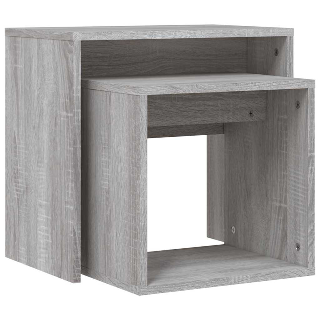 vidaXL Nesting Coffee Tables 2 pcs Grey Sonoma Engineered Wood