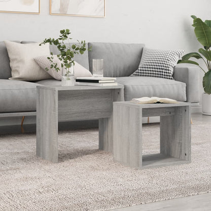 vidaXL Nesting Coffee Tables 2 pcs Grey Sonoma Engineered Wood