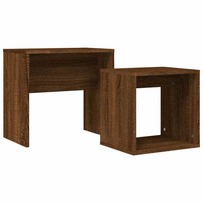 vidaXL Nesting Coffee Tables 2 pcs Brown Oak Engineered Wood
