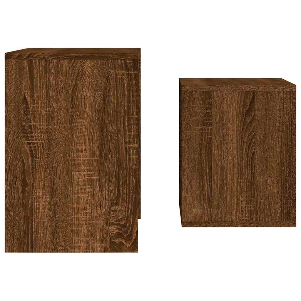 vidaXL Nesting Coffee Tables 2 pcs Brown Oak Engineered Wood