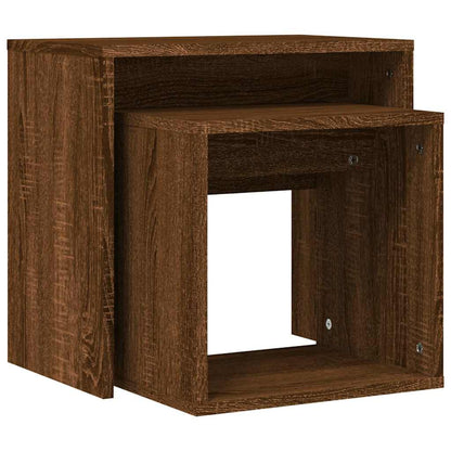 vidaXL Nesting Coffee Tables 2 pcs Brown Oak Engineered Wood