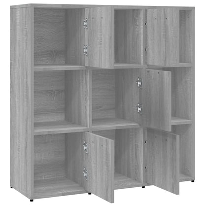 vidaXL Book Cabinet Grey Sonoma 90x30x90 cm Engineered Wood