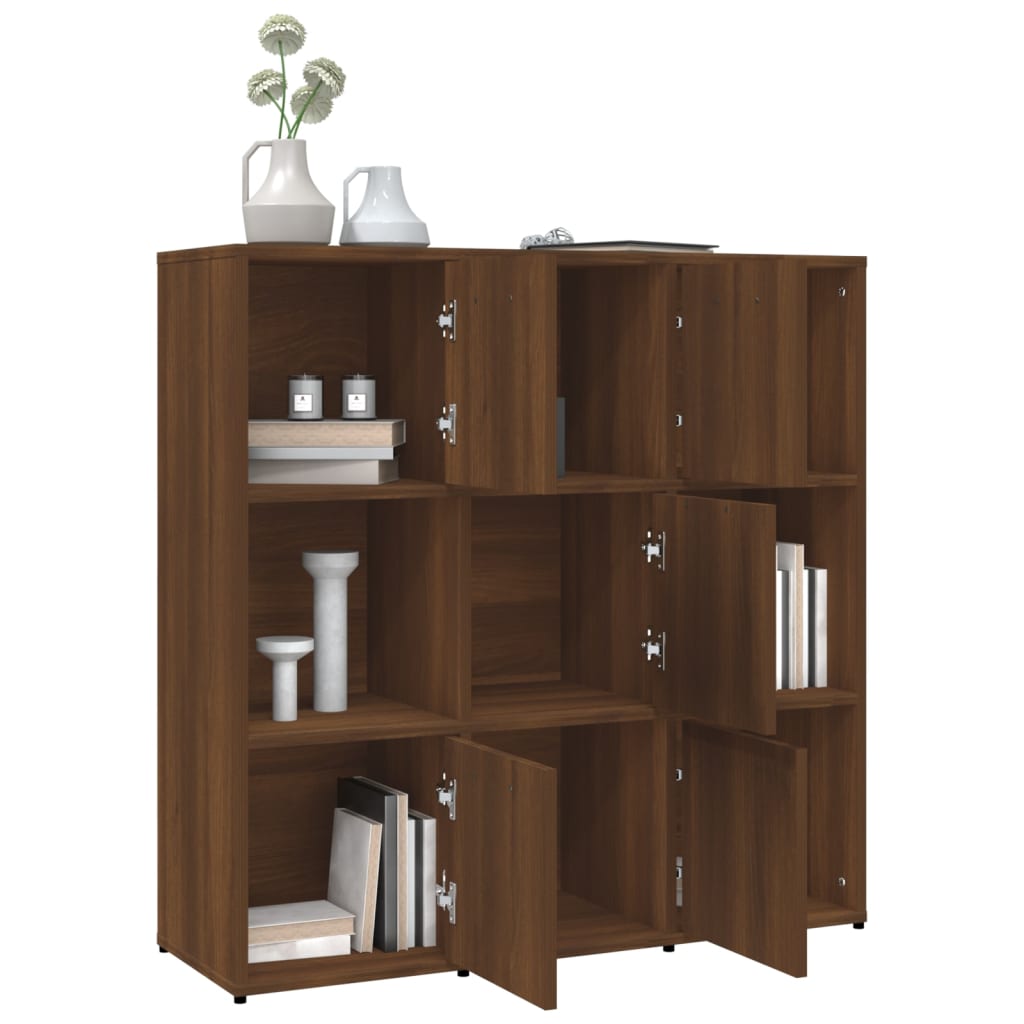 vidaXL Book Cabinet Brown Oak 90x30x90 cm Engineered Wood