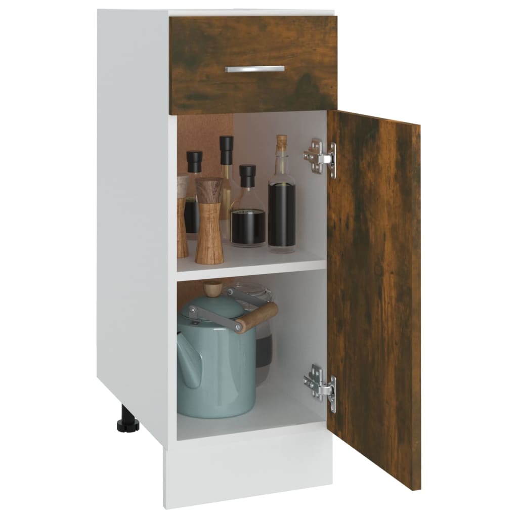 vidaXL Drawer Bottom Cabinet "Lyon" Smoked Oak 30x46x81,5 cm Engineered Wood