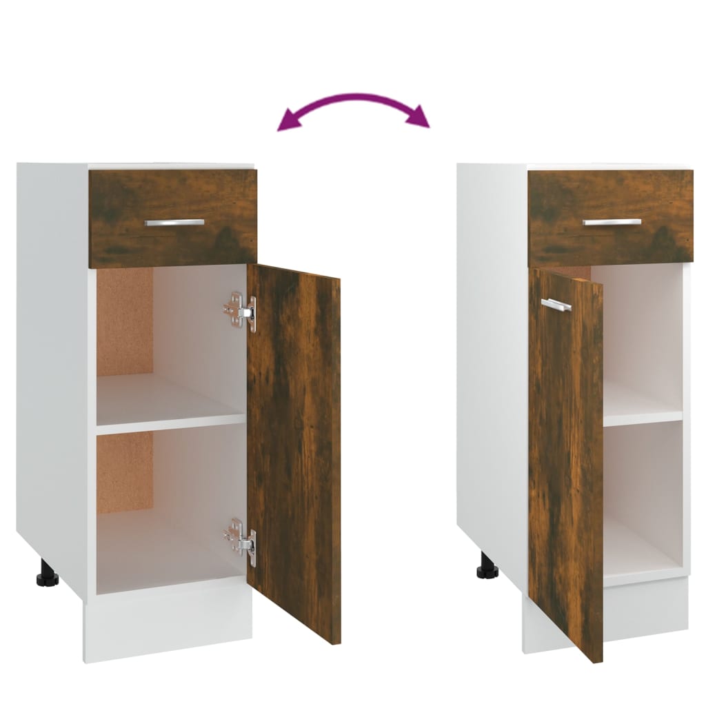 vidaXL Drawer Bottom Cabinet "Lyon" Smoked Oak 30x46x81,5 cm Engineered Wood