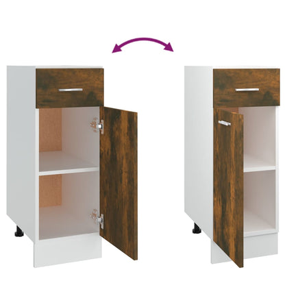 vidaXL Drawer Bottom Cabinet "Lyon" Smoked Oak 30x46x81,5 cm Engineered Wood