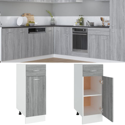 vidaXL Drawer Bottom Cabinet "Lyon" Grey Sonoma 30x46x81,5 cm Engineered Wood