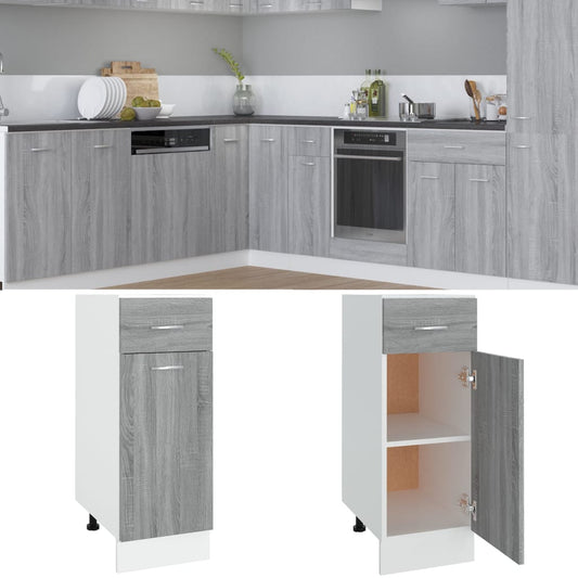 vidaXL Drawer Bottom Cabinet "Lyon" Grey Sonoma 30x46x81,5 cm Engineered Wood