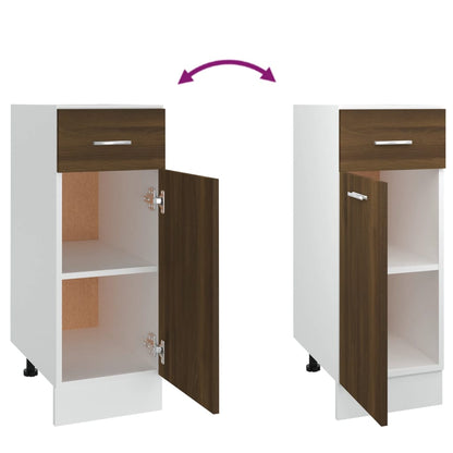 vidaXL Drawer Bottom Cabinet "Lyon" Brown Oak 30x46x81,5 cm Engineered Wood