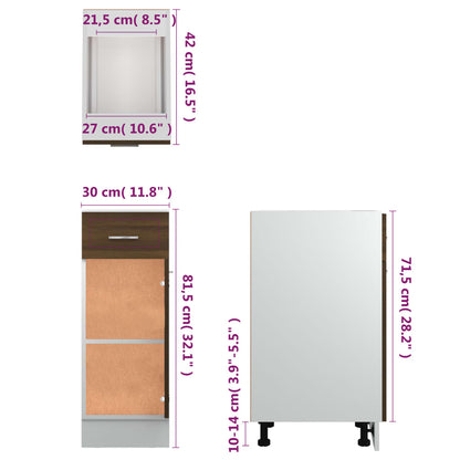 vidaXL Drawer Bottom Cabinet "Lyon" Brown Oak 30x46x81,5 cm Engineered Wood