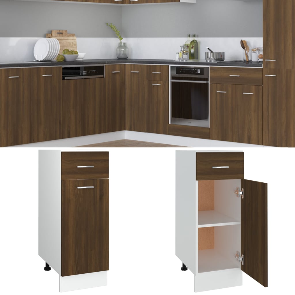 vidaXL Drawer Bottom Cabinet "Lyon" Brown Oak 30x46x81,5 cm Engineered Wood