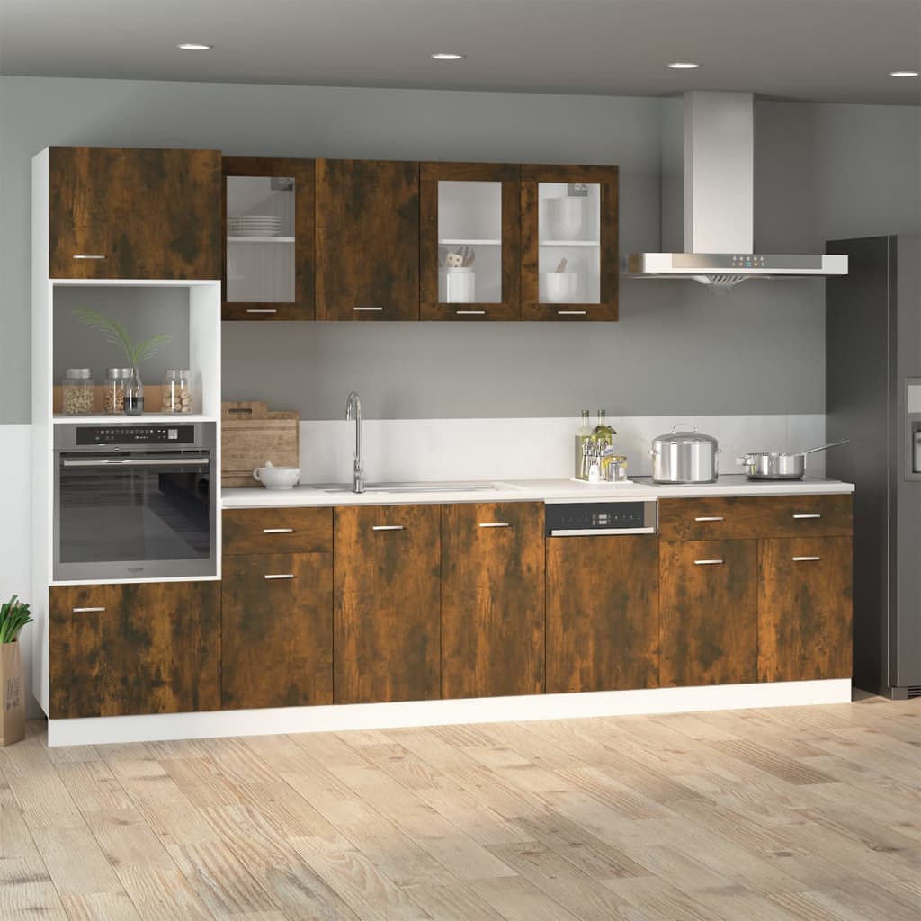 vidaXL Drawer Bottom Cabinet "Lyon" Smoked Oak 40x46x81,5 cm Engineered Wood