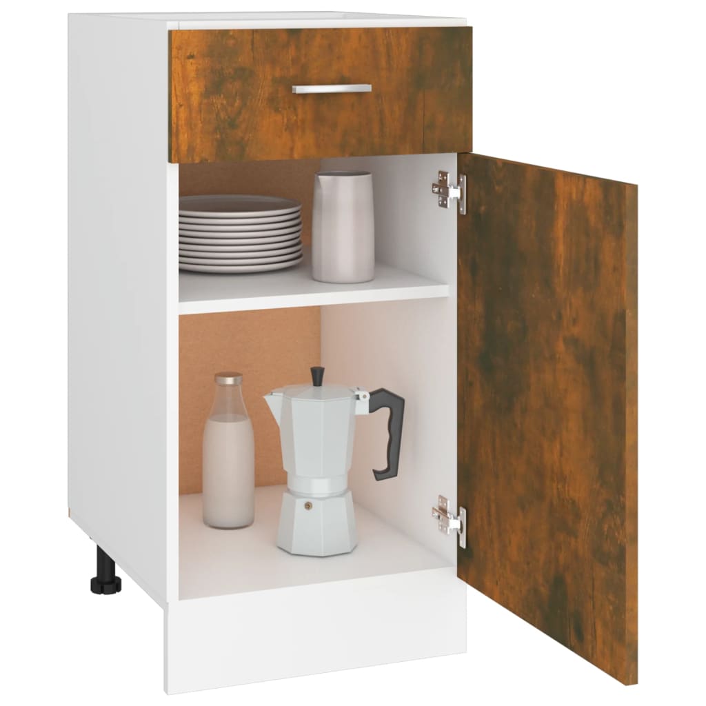 vidaXL Drawer Bottom Cabinet "Lyon" Smoked Oak 40x46x81,5 cm Engineered Wood
