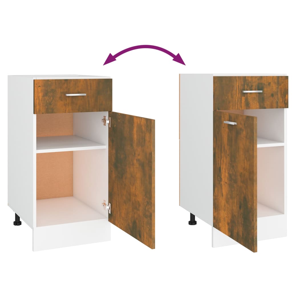 vidaXL Drawer Bottom Cabinet "Lyon" Smoked Oak 40x46x81,5 cm Engineered Wood