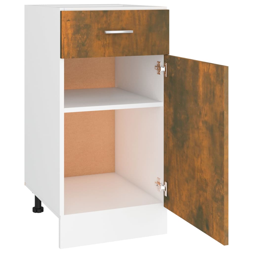 vidaXL Drawer Bottom Cabinet "Lyon" Smoked Oak 40x46x81,5 cm Engineered Wood