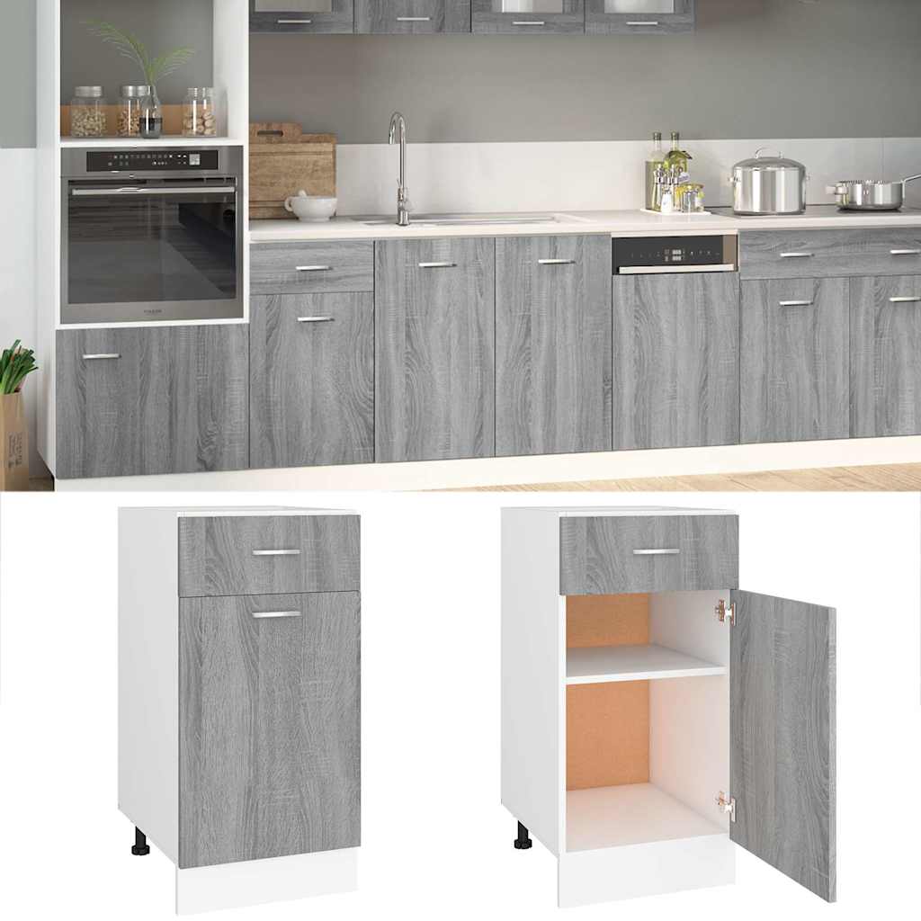vidaXL Drawer Bottom Cabinet "Lyon" Grey Sonoma 40x46x81,5 cm Engineered Wood