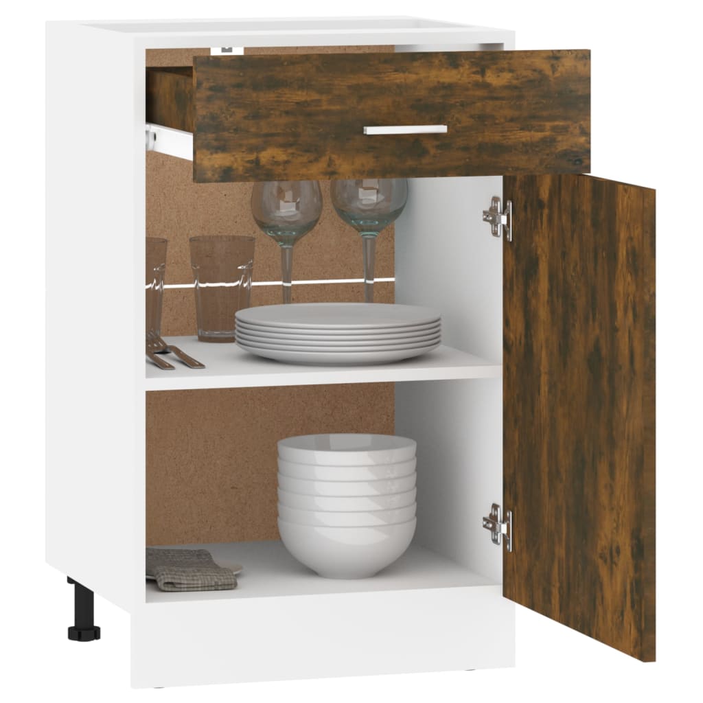 vidaXL Drawer Bottom Cabinet Lyon Smoked Oak 50x46x81.5 cm Engineered Wood