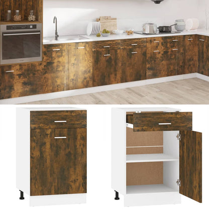 vidaXL Drawer Bottom Cabinet Lyon Smoked Oak 50x46x81.5 cm Engineered Wood
