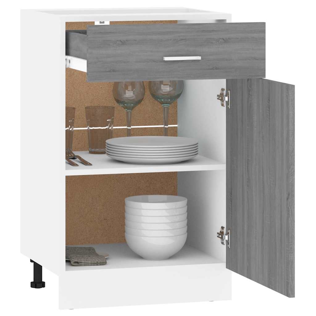 vidaXL Drawer Bottom Cabinet "Lyon" Grey Sonoma 50x46x81.5 cm