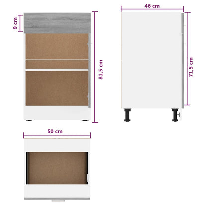 vidaXL Drawer Bottom Cabinet Lyon Grey Sonoma 50x46x81.5 cm Engineered Wood