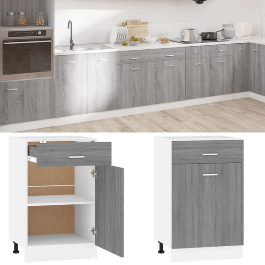 vidaXL Drawer Bottom Cabinet "Lyon" Grey Sonoma 50x46x81,5 cm Engineered Wood
