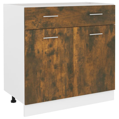 vidaXL Drawer Bottom Cabinet "Lyon" Smoked Oak 80x46x81,5 cm Engineered Wood